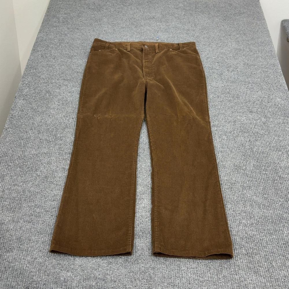Vintage JCPenney Pants Men 42x29 Brown Corduroy Plain Pockets Made in USA 70s